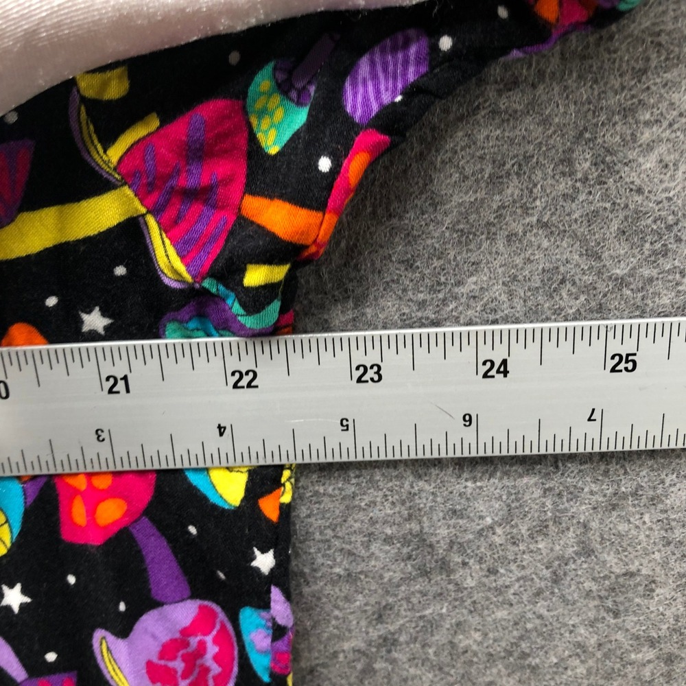 A-Lab Mushroom Print Cropped Button Up Shirt Womens L Psychedelic Colorful Boxy - Picture 8 of 10